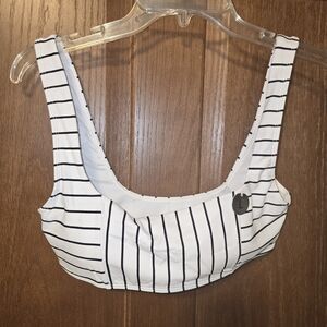 Women's Forever 21 Bikini Top - Striped Black & White with Padded Bra - L